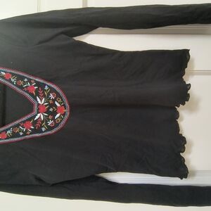 INC International Concepts Black Mesh Top